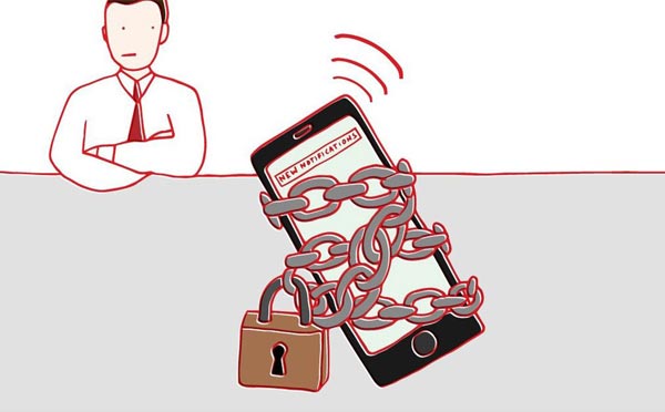 BigChange chained phone cartoon